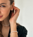 Серебряные серьги с белым жемчугом M