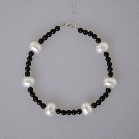 Чокер Тифлис с агатом и жемчугом