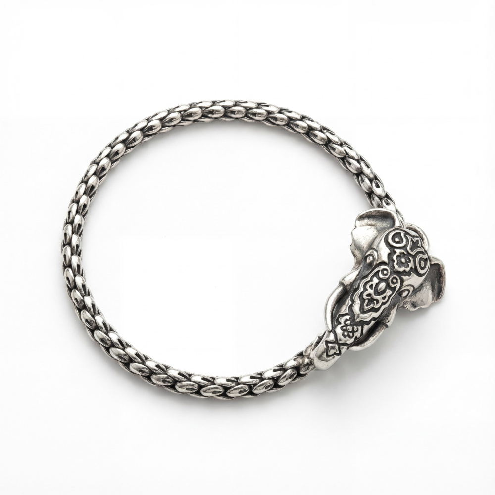 Серебряный браслет Индийский слон