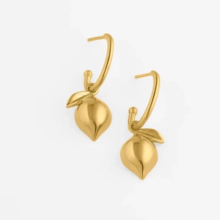 Серьги с лимонами глянцевые в покрытии золотом (LIMONCELLO)