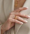 Кольцо Atrani фактурное в покрытии золотом