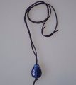 Кулон на шнурке Тифлис с семечкой в синем цвете