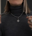 Колье-шнур с подвеской Shine cross grey