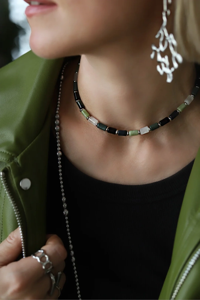 Колье-чокер Dark oliva