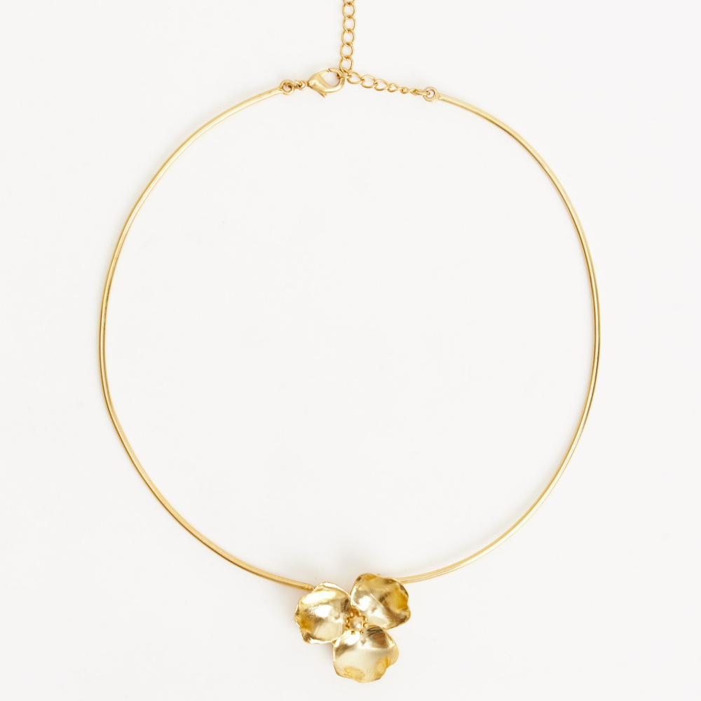 Чокер Трехлистник золотистый