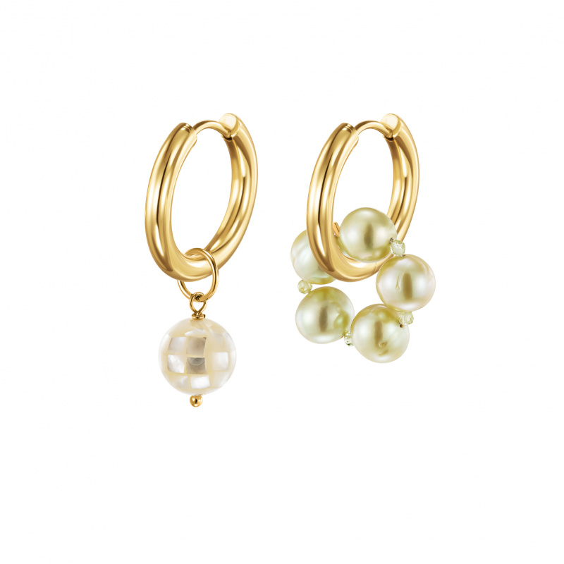 Серьги Pearl Peas в покрытии золотом