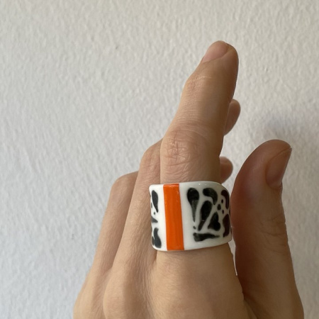 Кольцо Оранжевый акцент