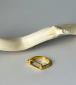 Кольцо серебряное LAMA в покрытии золотом 