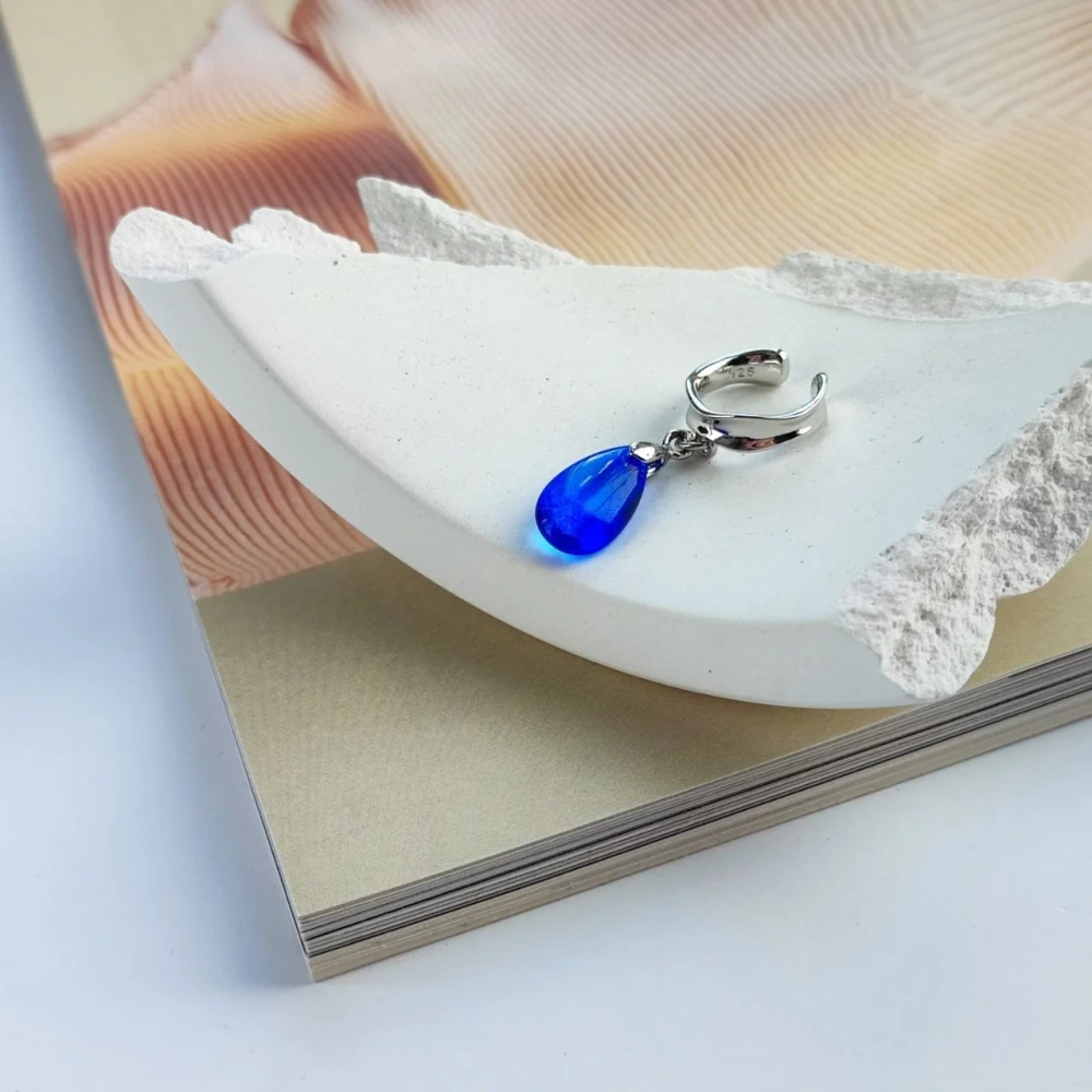 Кафф Роса с хрустальной капелькой синий