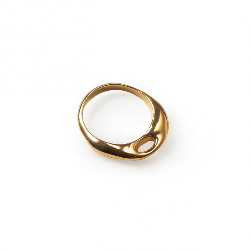 Серебряное кольцо Fluid R001 в покрытии золотом