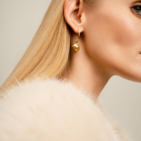 Серьги Limoncello фактурные с лимонами в покрытии золотом