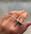 Серебряное кольцо Крест массивный