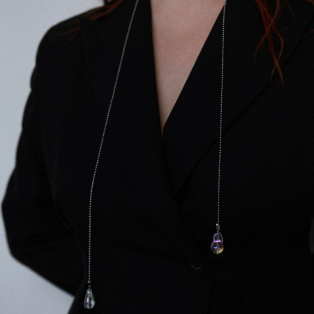 Цепочка-галстук Нить Ариадны с подвесками из стекла