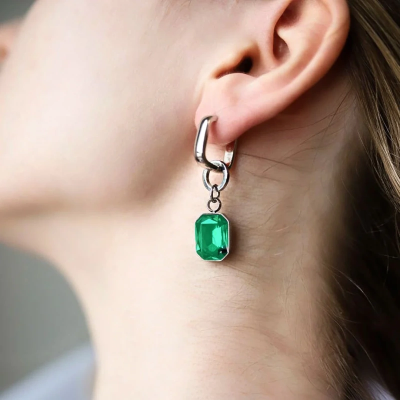 Серьги Glide spark emerald