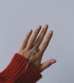 Серебряное кольцо тройное Лед с гранью