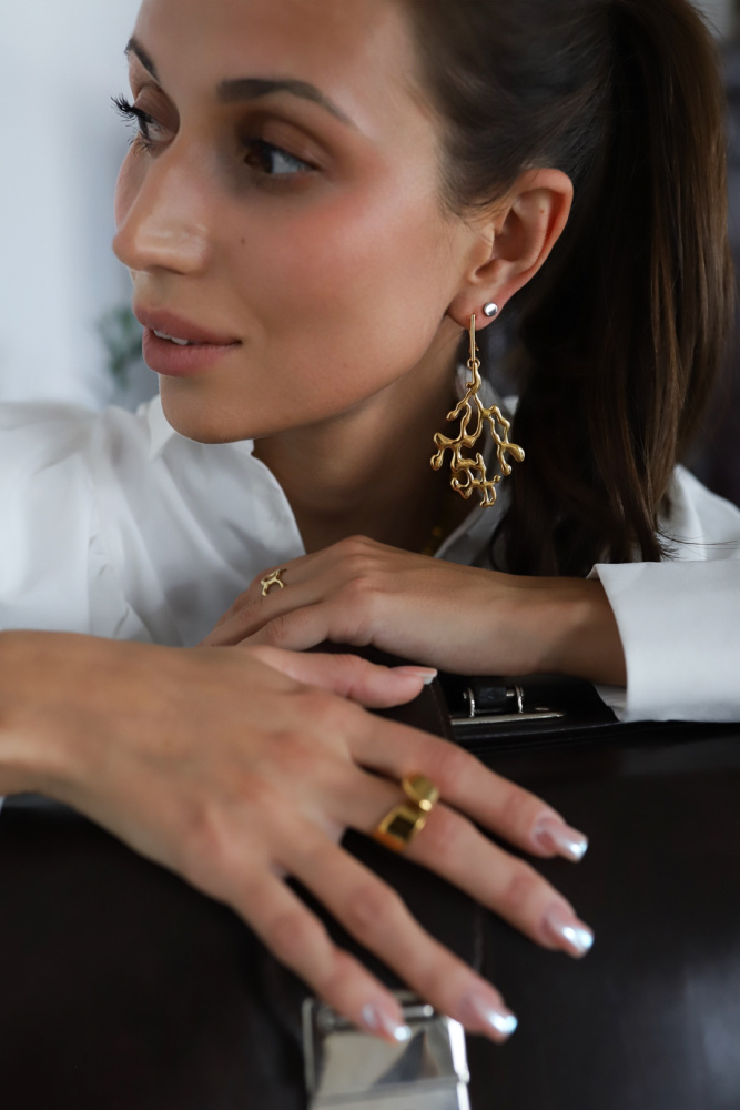 Серьги Flow gold