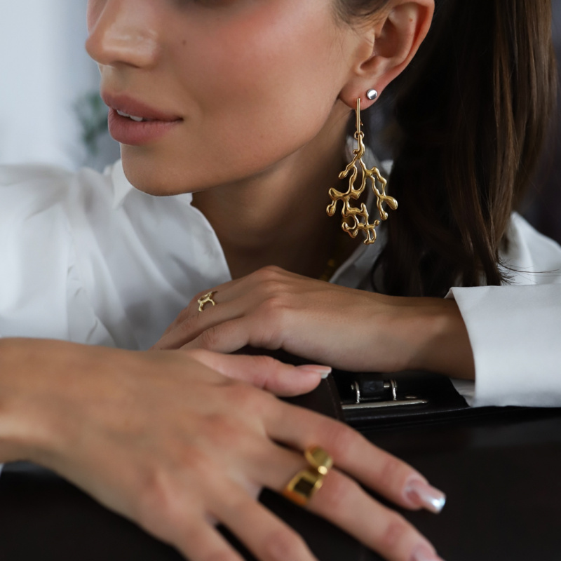 Серьги Flow gold