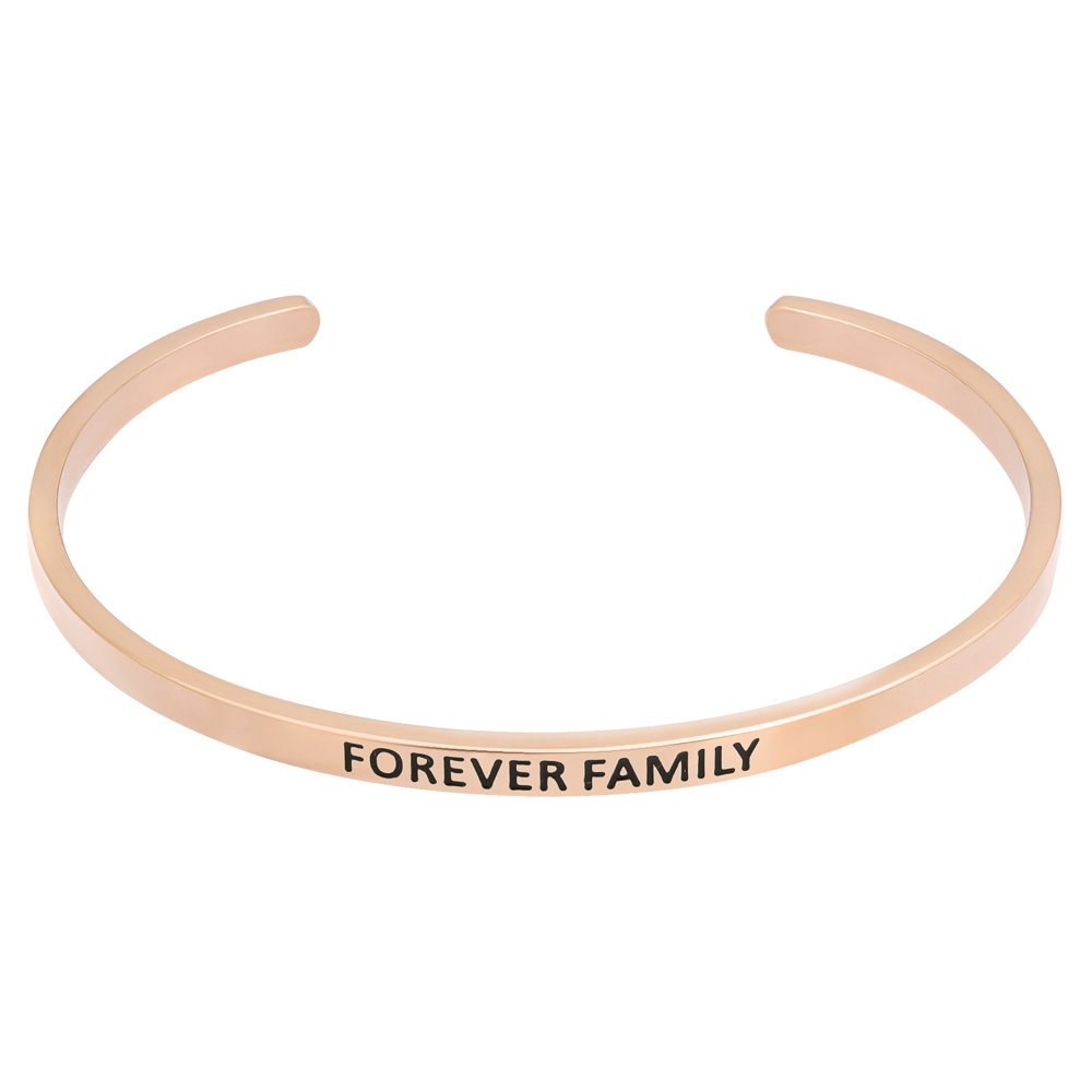 Браслет Forever family в покрытии розовым золотом