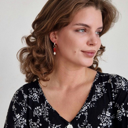 Серьги Мы-кораллы в покрытии золотом