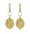 Серьги - змейки с цирконами в покрытии золота