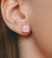 Серебряные серьги Амстердам с розовым халцедоном