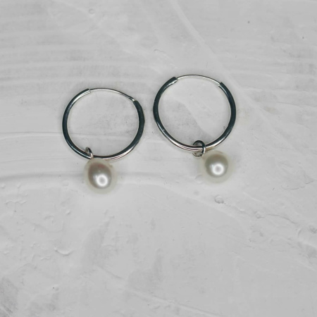 Серьги Конго с жемчугом малые