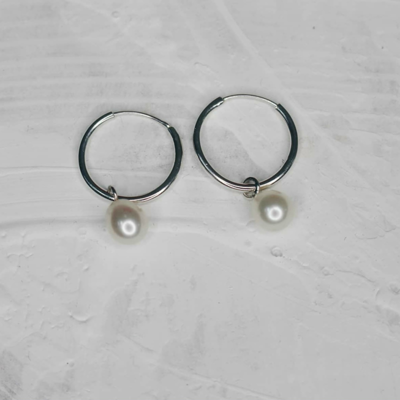 Серьги Конго с жемчугом малые