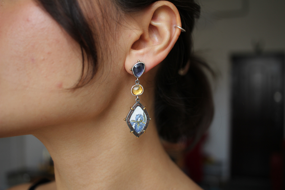 Серебряные серьги Ирисы