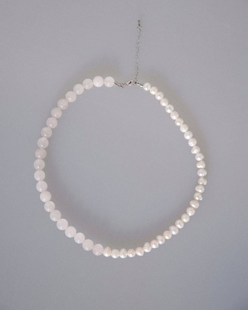 Чокер По любви с розовым кварцем и жемчугом