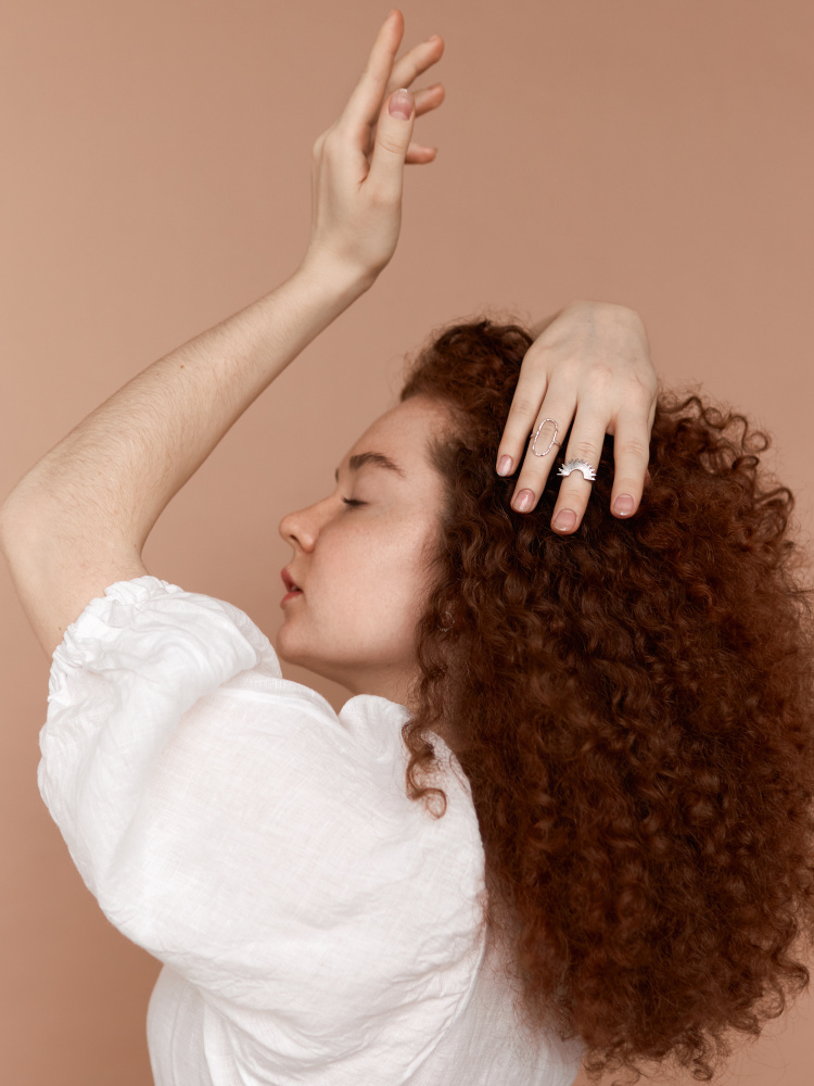 Серебряное кольцо Овальное