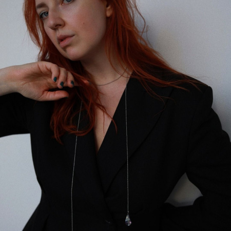 Цепочка-галстук Нить Ариадны с подвесками из стекла