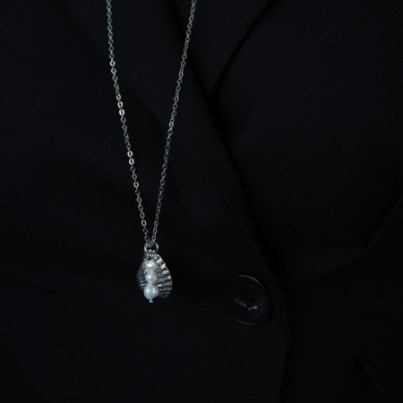 Цепочка Жигулевское море с ракушкой и жемчугом