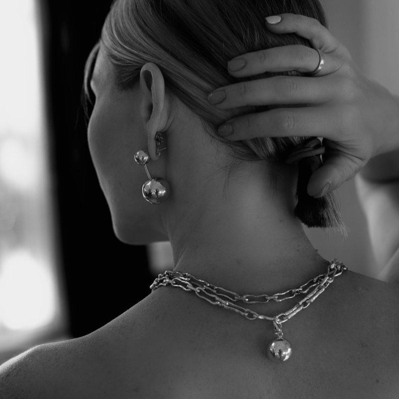 Серьги Atomium silver