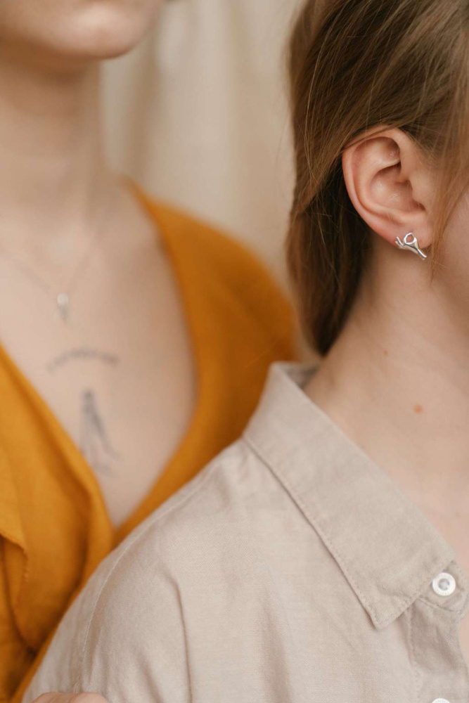 Серебряные серьги Мантра